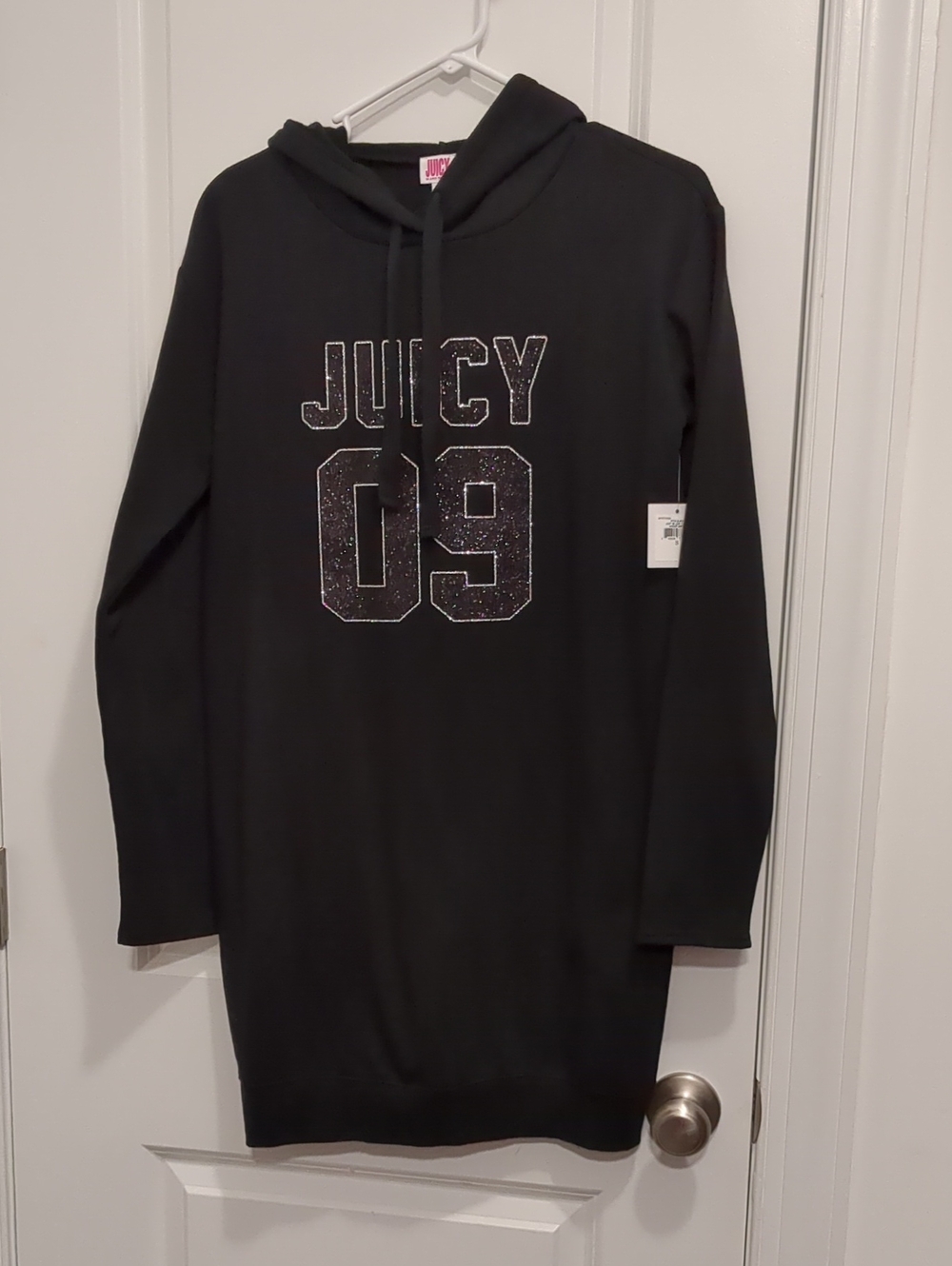 Juicy Couture Black Hoodie Dress with Glitter '09